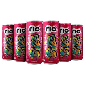 Rio Wildberry Flavor Wild Berry Bubbly Fruit Drink Can|Soft Drink|Exotic Fruit Juice + Fizz|Rich In Vitamin C And Honey|Pack Of 12|250 Ml