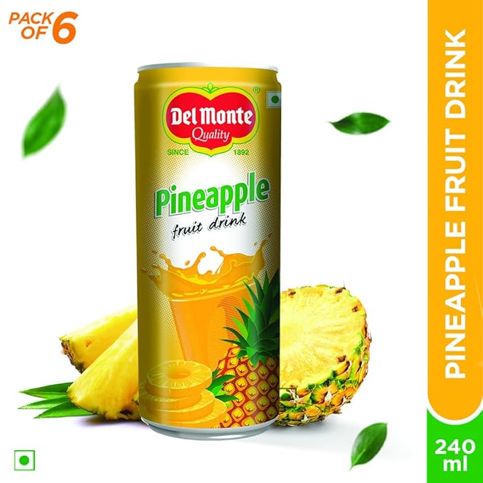 Del Monte Pineapple Fruit Drink (Pack of 6) - Tropical Taste, Real Pineapple Crush, Perfect for Cocktails & Mocktail | No added Preservatives - Image 5