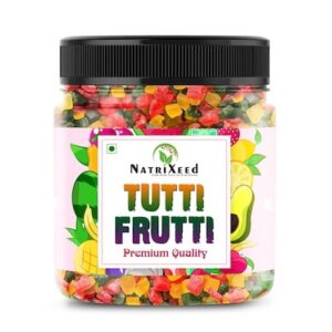 NATRIXEED Tutti Frutti 1kg | Colorful Sweet Treat | Soft Chewy Pieces | Perfect for Baking, Desserts, Ice Cream, and Snacks